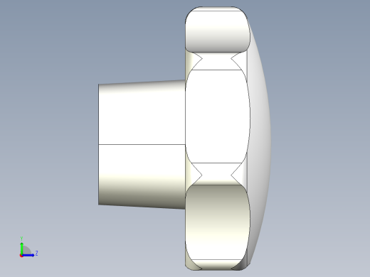 星型把手(電木)(B)2467-3D多系列多零件图纸模型左视缩略图