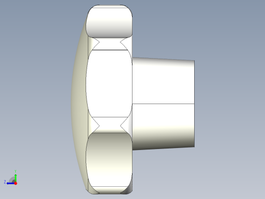星型把手(電木)(B)2467-3D多系列多零件图纸模型右视缩略图