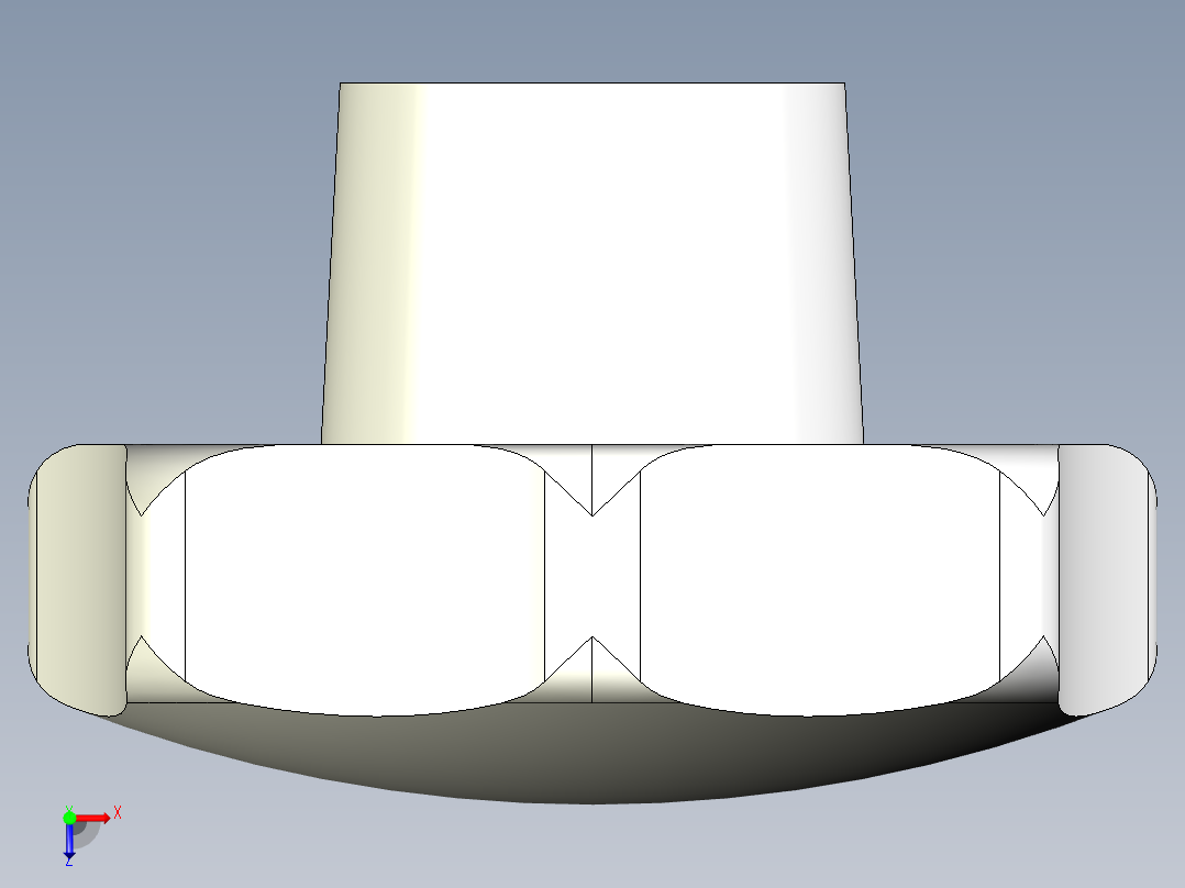 星型把手(電木)(B)2467-3D多系列多零件图纸模型俯视图