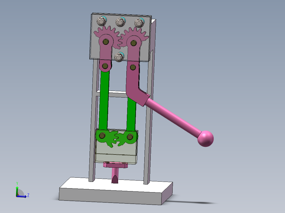 半齿轮下压机构