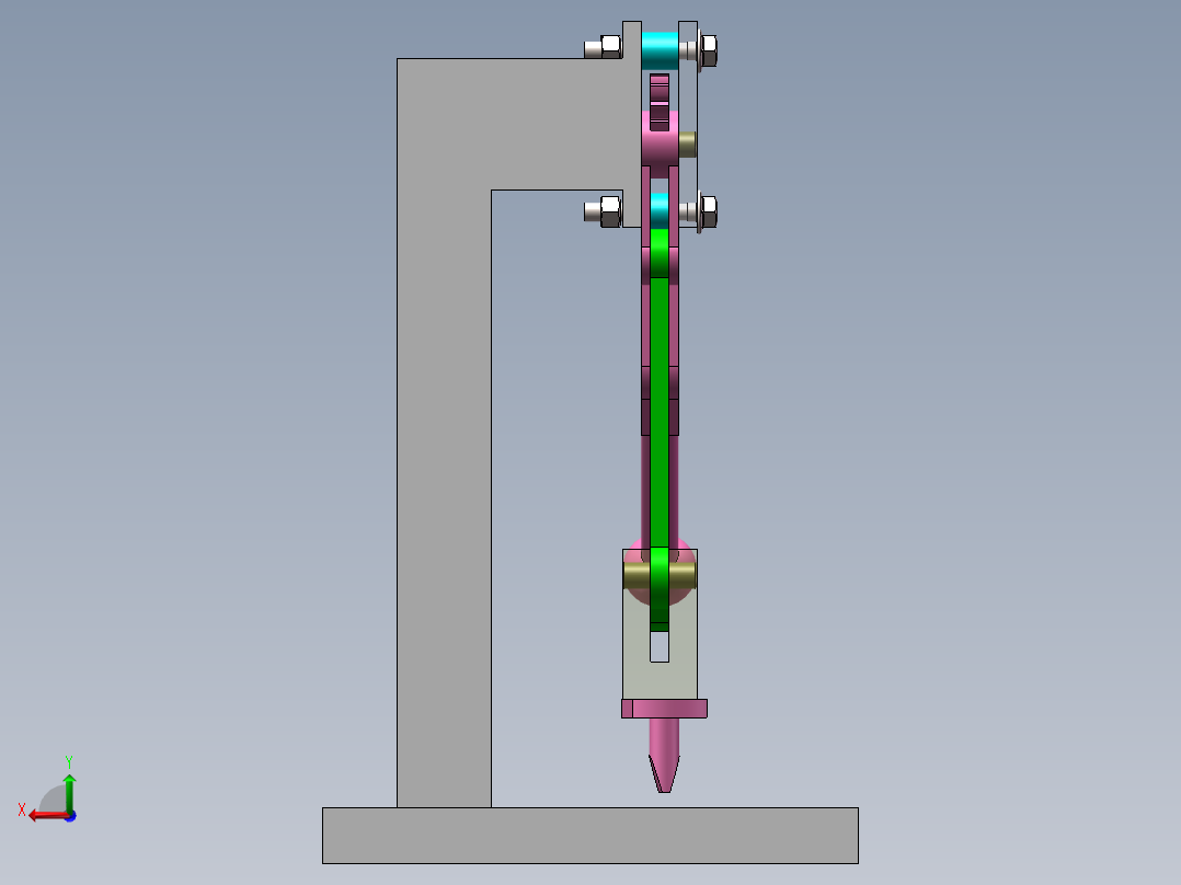 半齿轮下压机构后视图