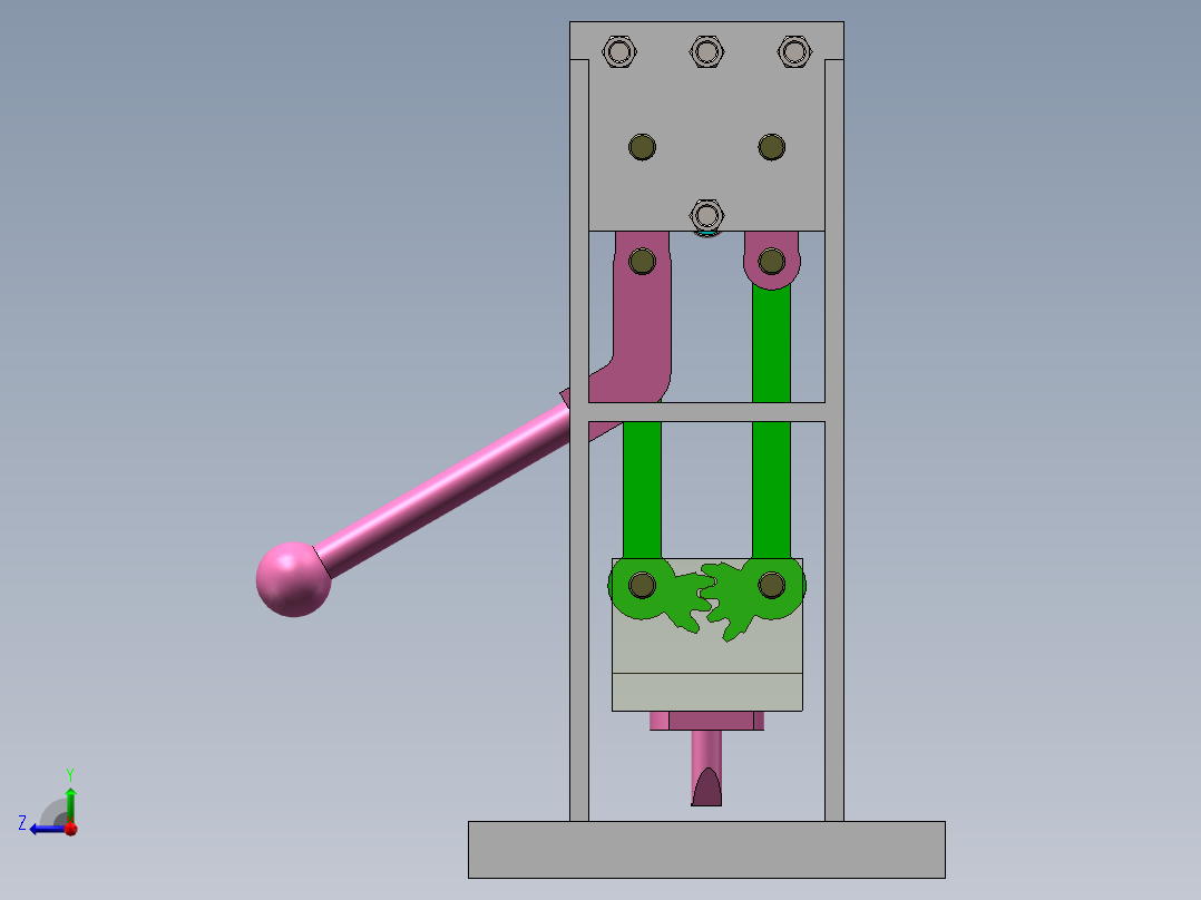 半齿轮下压机构右视图