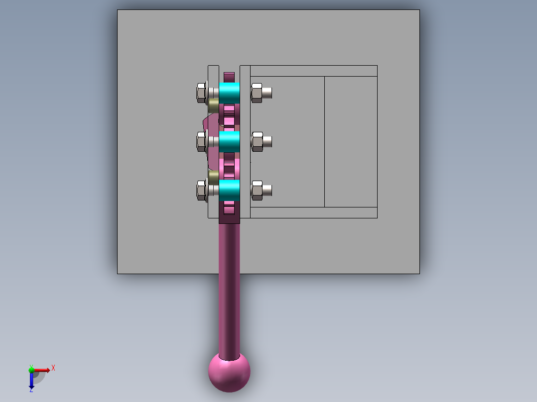 半齿轮下压机构俯视图