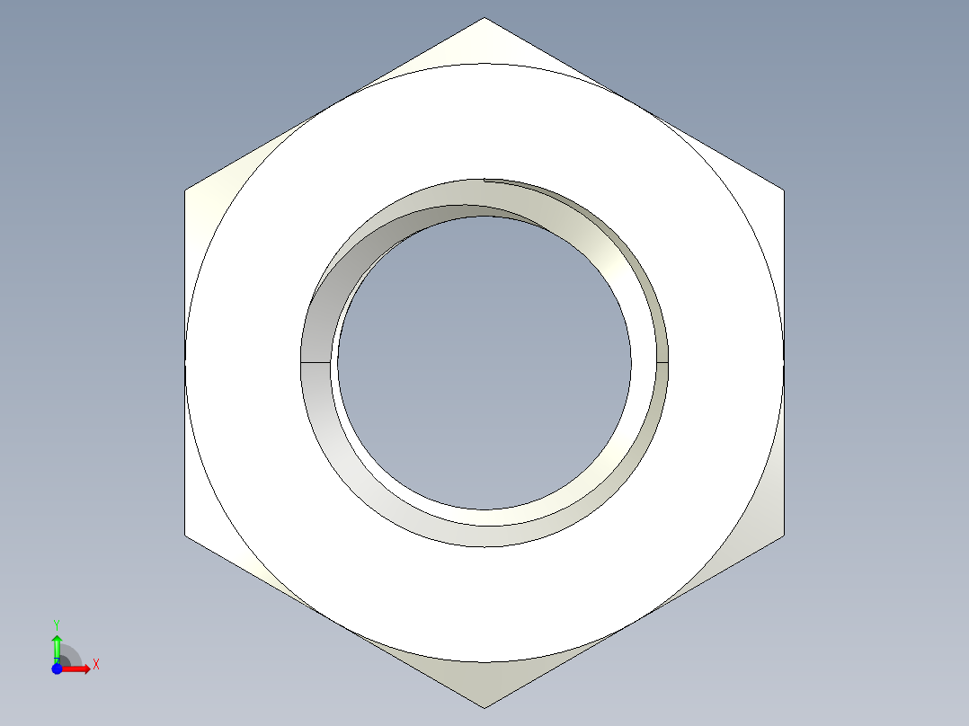 M8 x 1.25mm Thread HEX NUT.IGS前视图