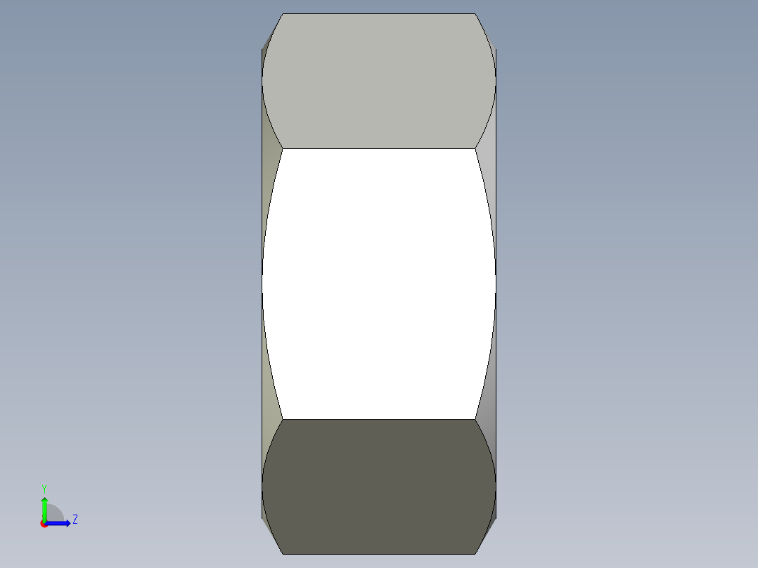 M8 x 1.25mm Thread HEX NUT.IGS左视图