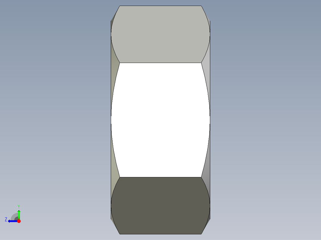 M8 x 1.25mm Thread HEX NUT.IGS右视图