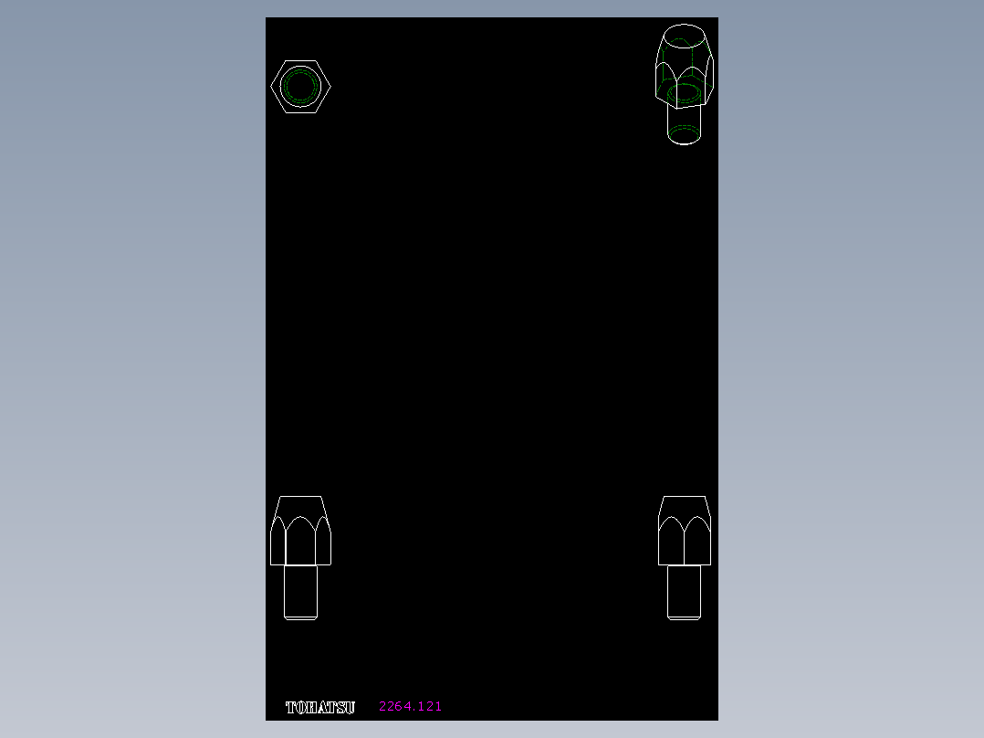 定位配件2264-2D多系列多零件图纸模型