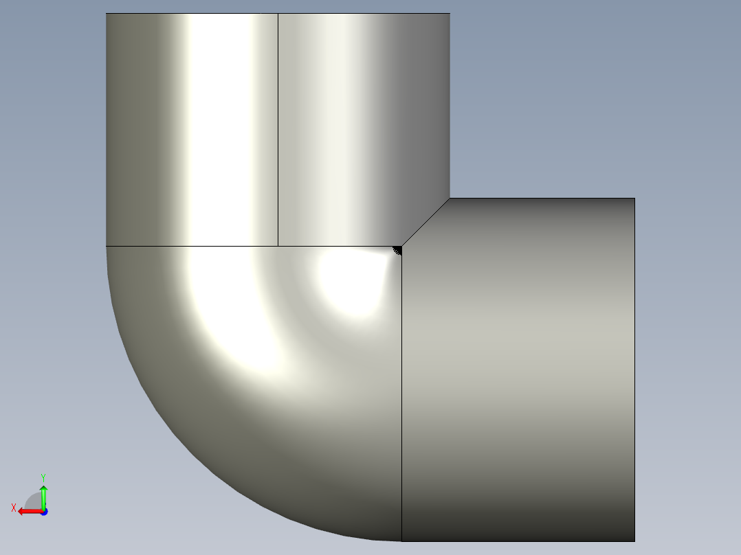 船舶管路系统SeaCor_90Elbow_SxS_37J106012_1.25in后视图
