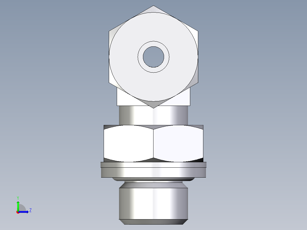 卡套式工业通用硬管接头EO_Adjustable_locknut_branch_tee_TEE06SRCF左视图