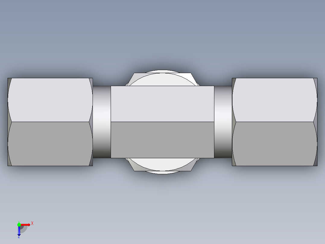 卡套式工业通用硬管接头EO_Adjustable_locknut_branch_tee_TEE06SRCF俯视图