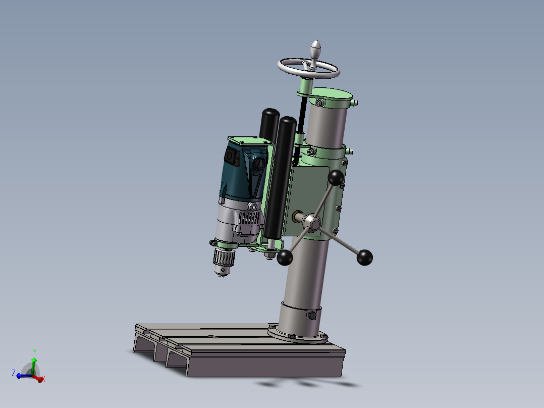 手动钻床三维SW模型