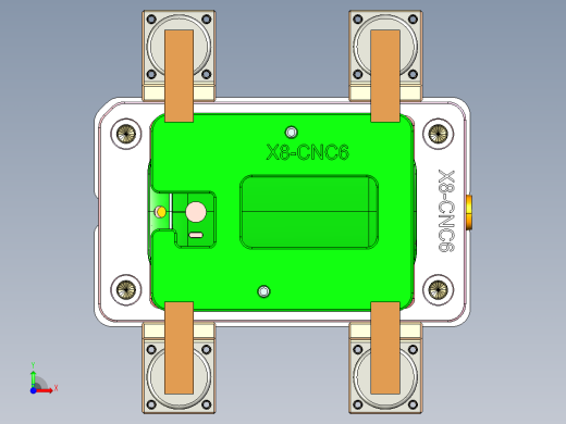 X8-CNC6笔记本CNC工装夹具三维模型前视缩略图