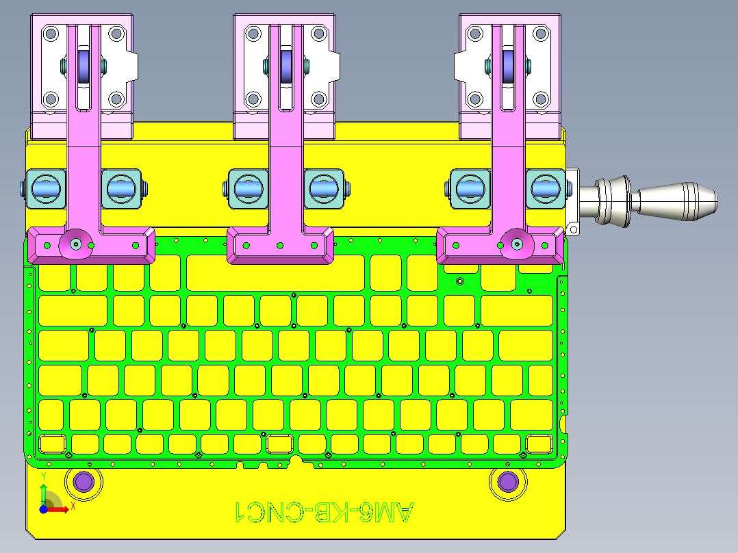 AM6-KB-笔记本CNC工装夹具三维模型CNC1前视图
