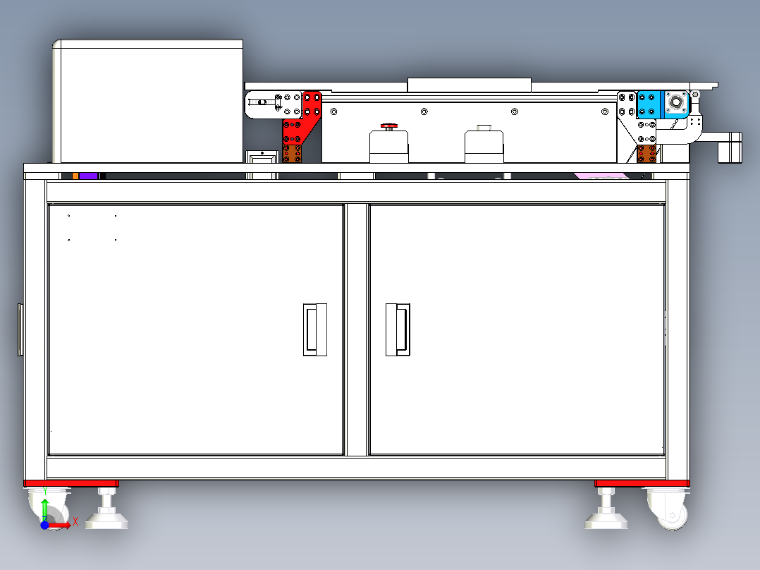 带流水线式升降机_step前视图