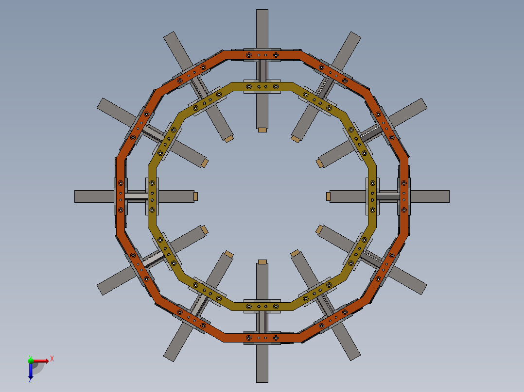 环形伸缩张紧机构设计sw18可编辑俯视图