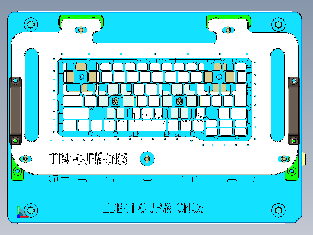 EDB41-C笔记本CNC工装夹具三维模型-JP版-CNC5-181129前视图