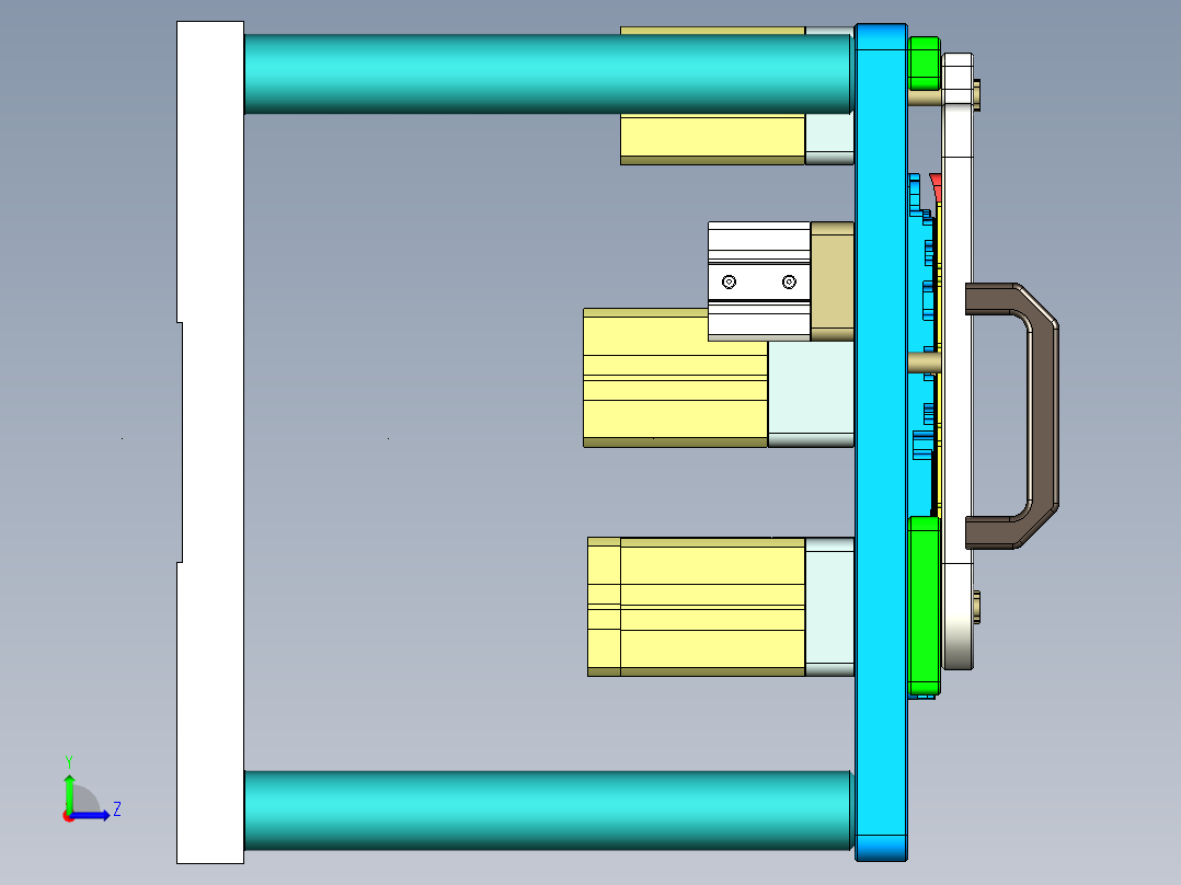 EDB41-C笔记本CNC工装夹具三维模型-JP版-CNC5-181129左视图