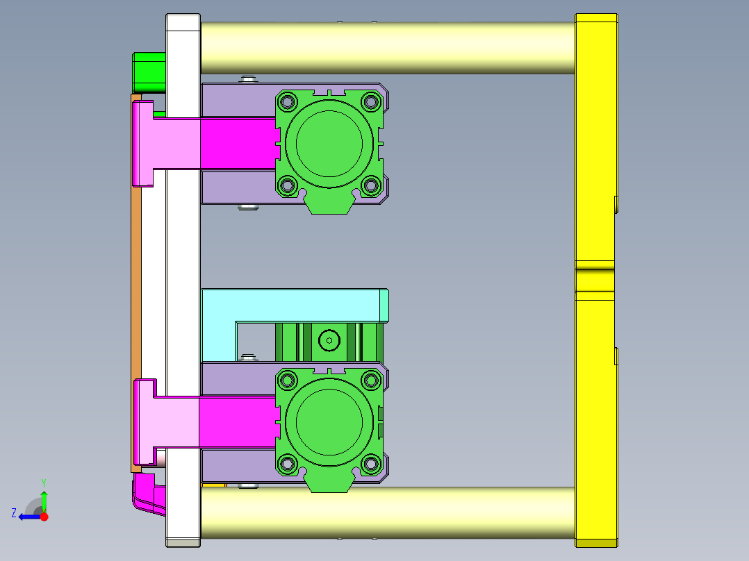 铝板飞面铣槽工装治具模型三维+CAD右视图