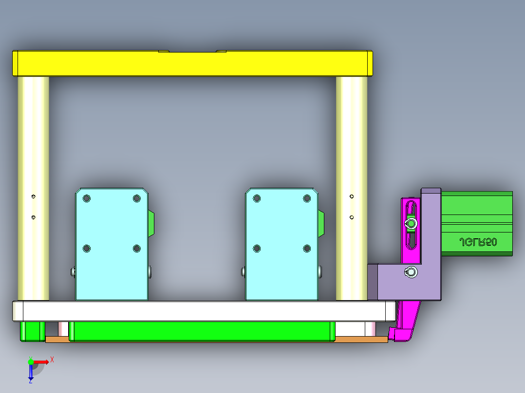 铝板飞面铣槽工装治具模型三维+CAD俯视图