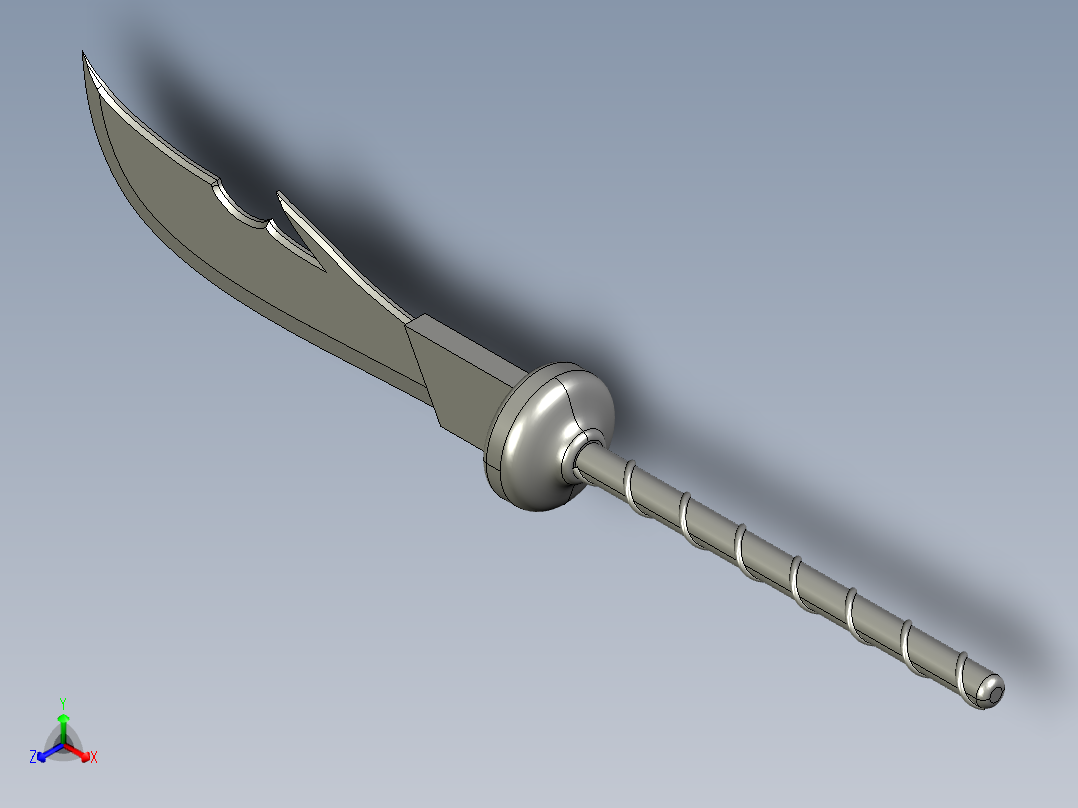 青龙偃月刀STP正等轴测图