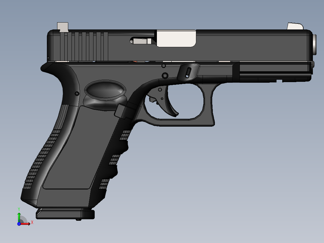 手枪左轮冲锋枪老式狙击步枪设计3D图纸glock-17-17l-34 SW IGS