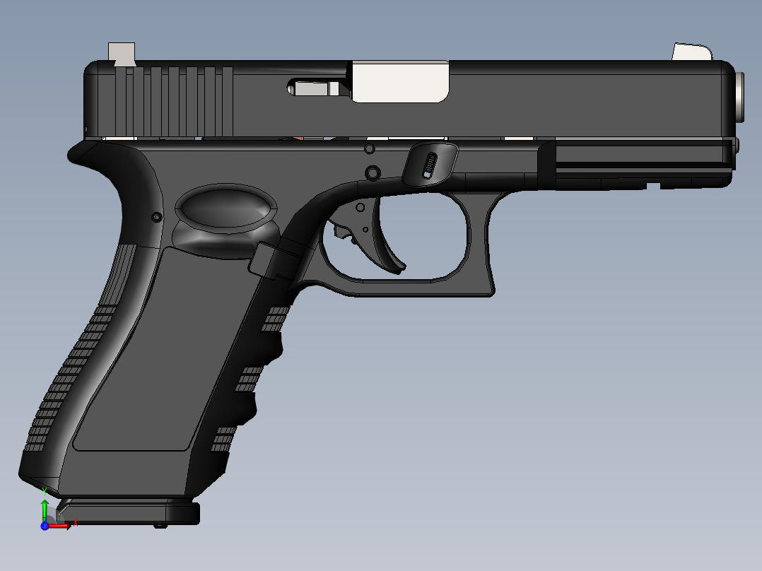 手枪左轮冲锋枪老式狙击步枪设计3D图纸glock-17-17l-34 SW IGS前视图