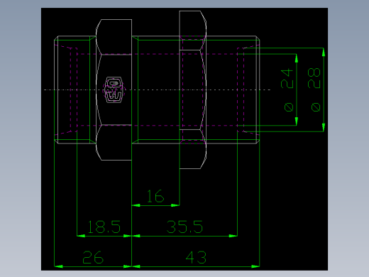 PARKER管接头EO Bulkhead union SV28LOMD71(16)_front