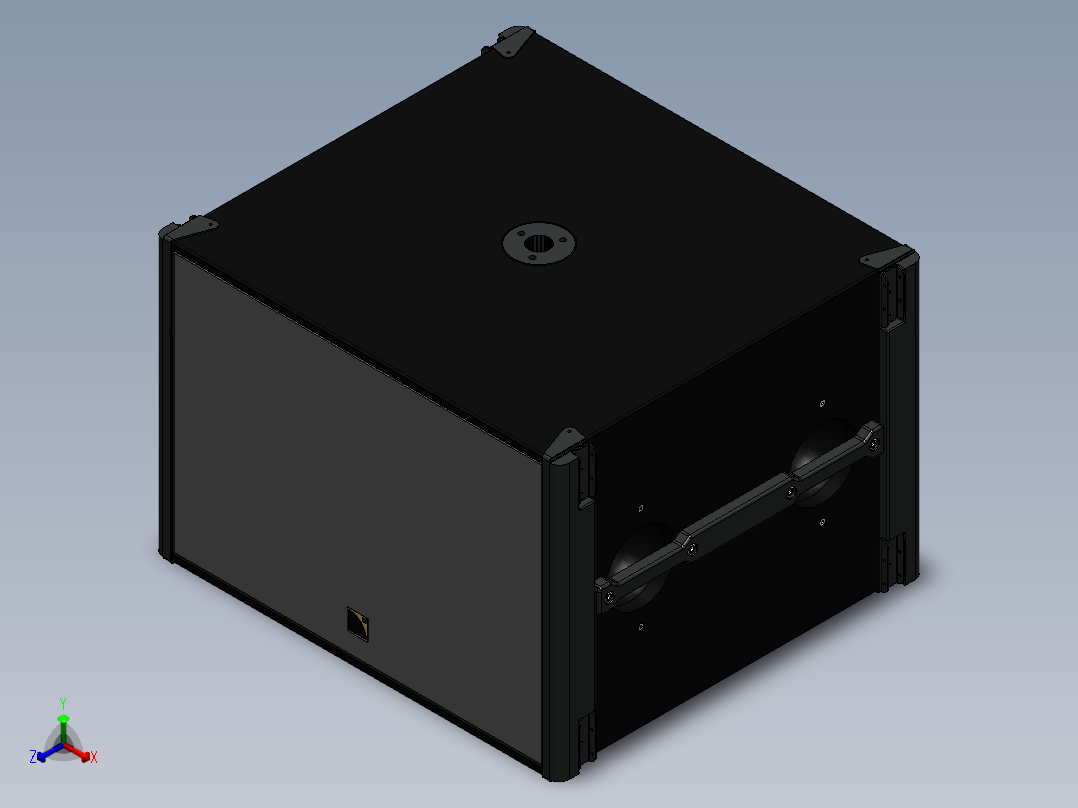 高功率低音炮，18 英寸正等轴测图