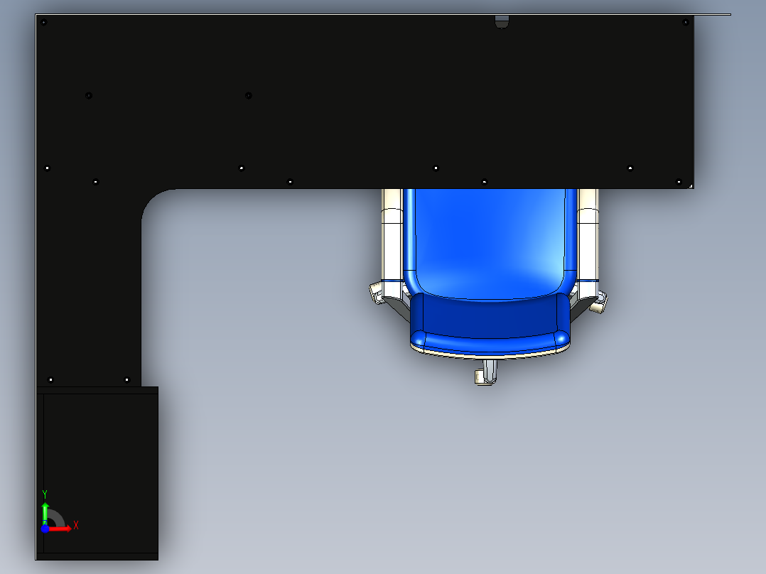 转角工作站办公桌前视图