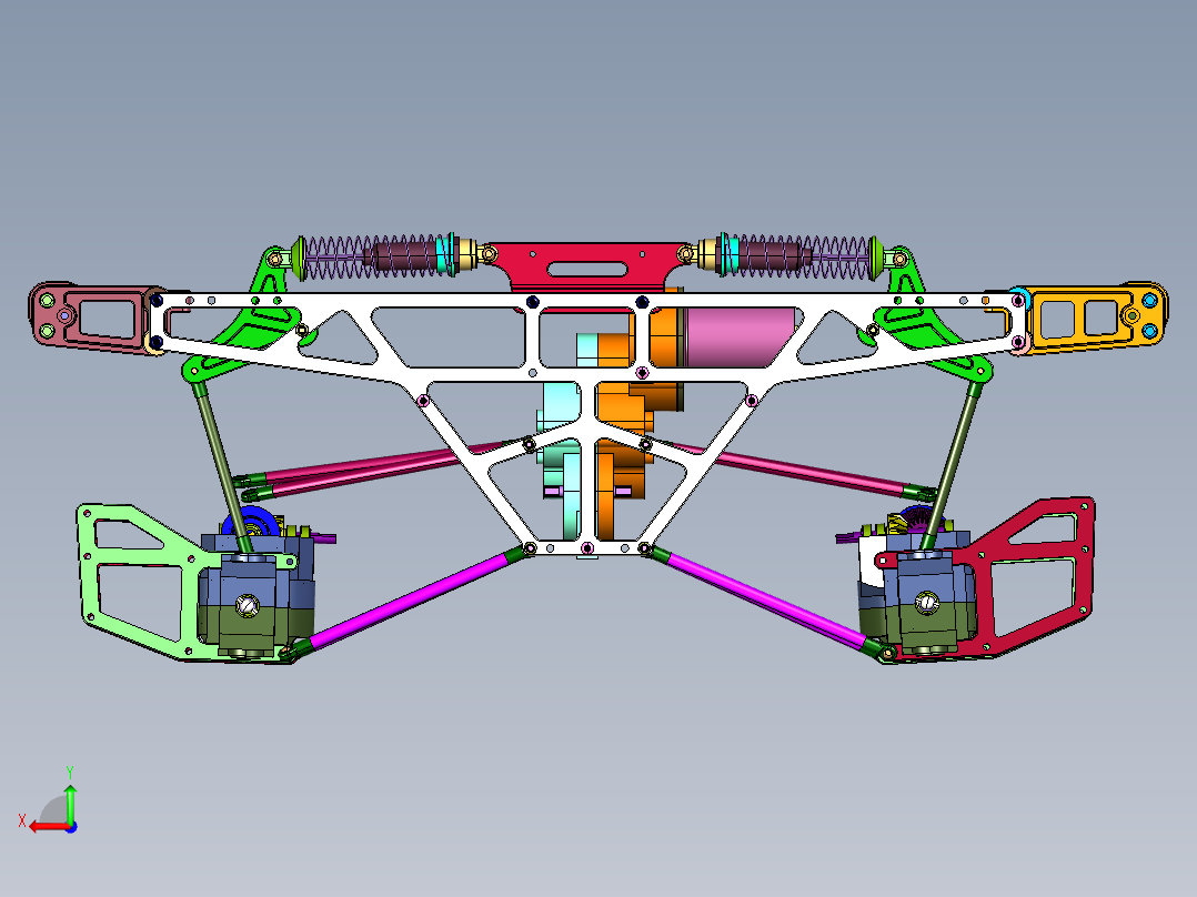 直立怪兽攀爬玩具车后视图