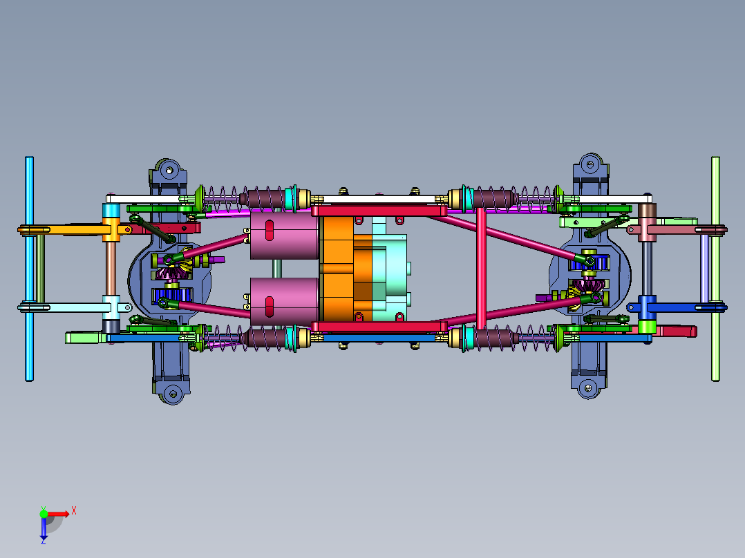 直立怪兽攀爬玩具车俯视图