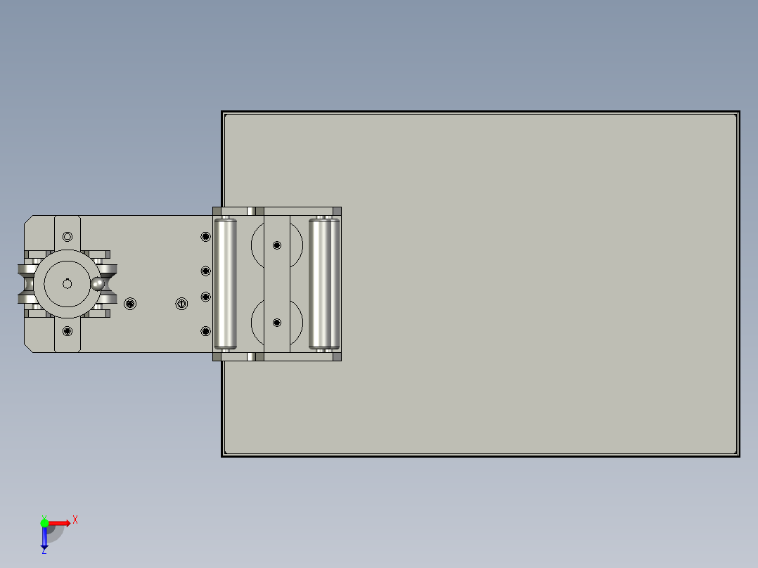 电缆收放保护导向架俯视图