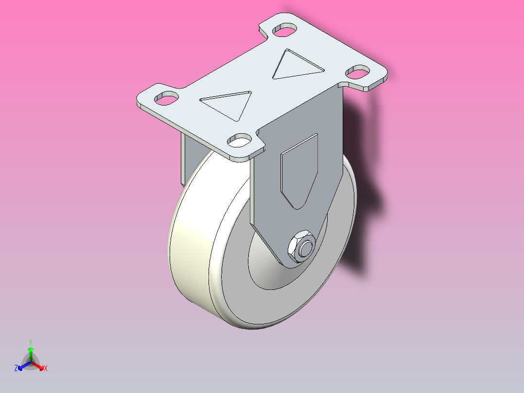 脚轮CKQ01-D90-PB主视图