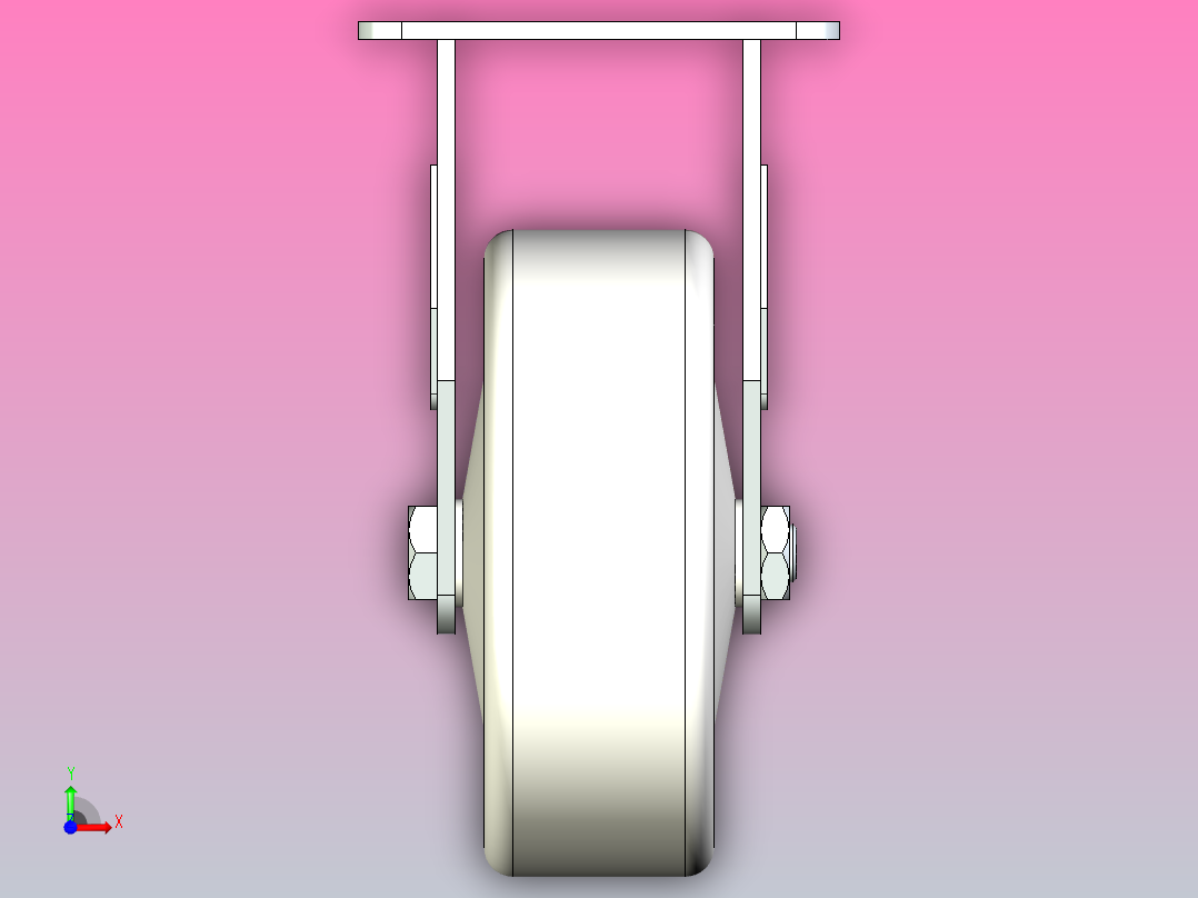 脚轮CKQ01-D90-PB前视图