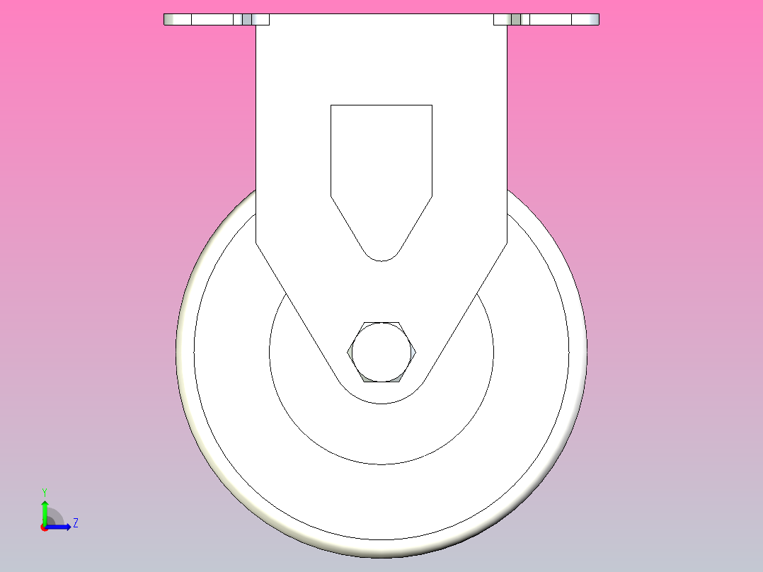 脚轮CKQ01-D90-PB左视图