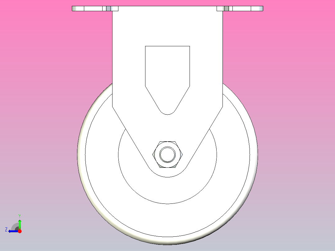 脚轮CKQ01-D90-PB右视图