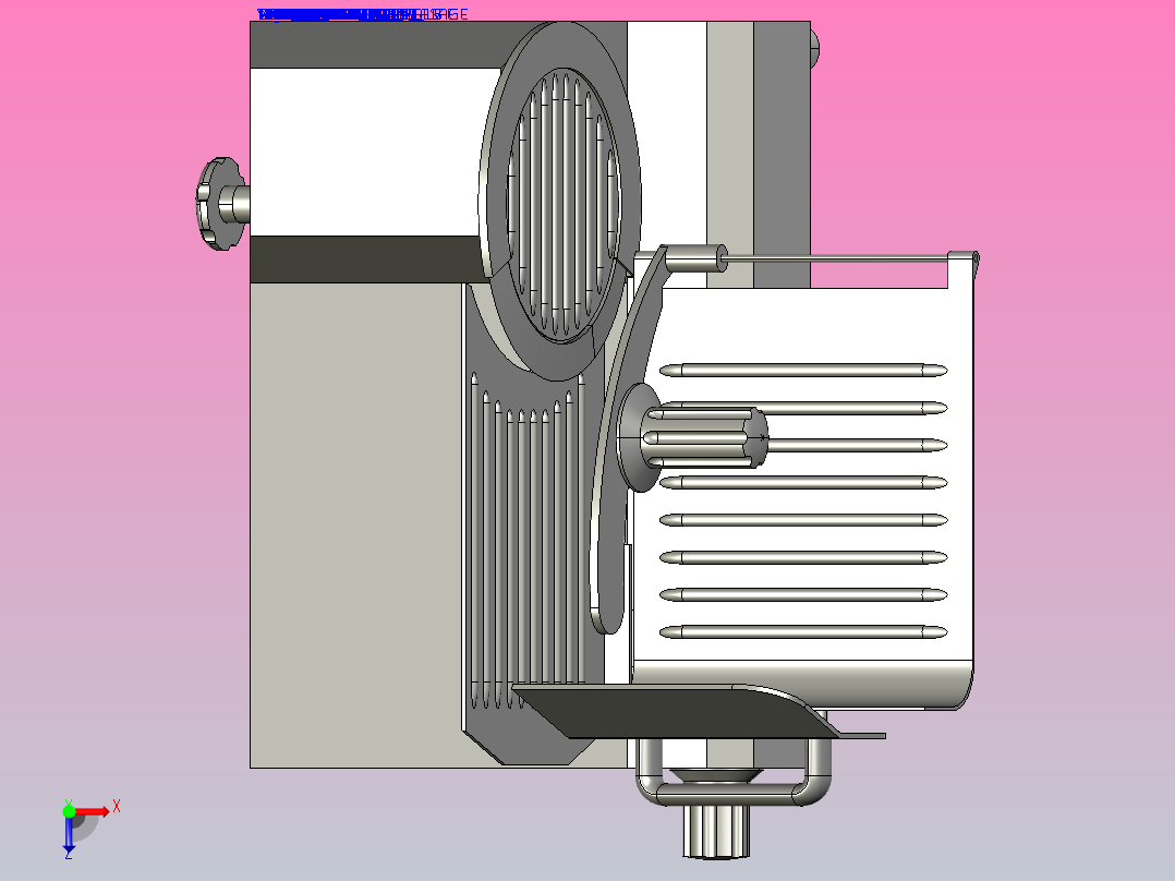 香肠切片机构俯视图