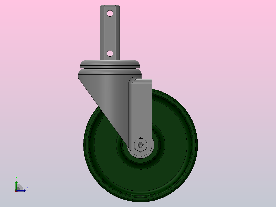 脚轮Colson-3_00514_109 2 1_2 LG X 7_8 SQUARE (MTG31)左视图