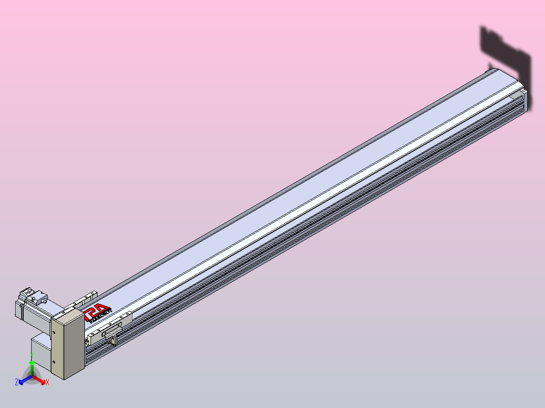 皮带直线轴半封闭可选导轨TPA-HNB-120D-110-L1150-RU-Y-P40-N3主视图
