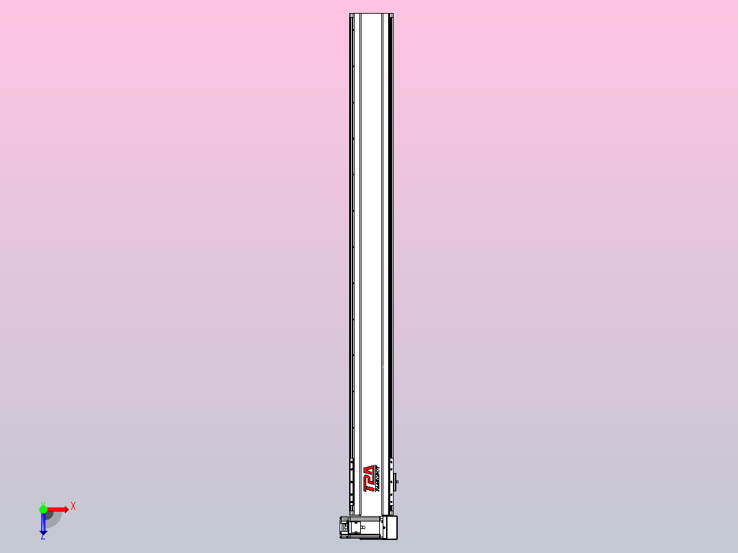 皮带直线轴半封闭可选导轨TPA-HNB-120D-110-L1150-RU-Y-P40-N3俯视图