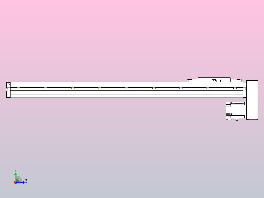 滚珠丝杠直线轴内置导轨TPA-GCR-120-1610C-L650-MP-M40-N3左视图