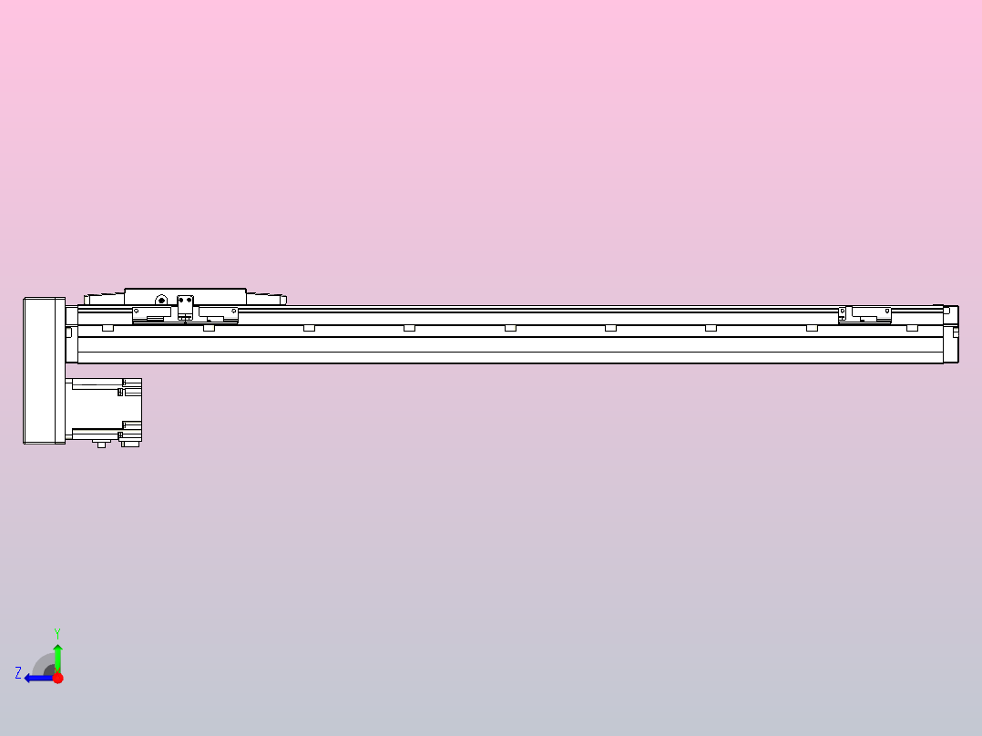 滚珠丝杠直线轴内置导轨TPA-GCR-120-1610C-L650-MP-M40-N3右视图