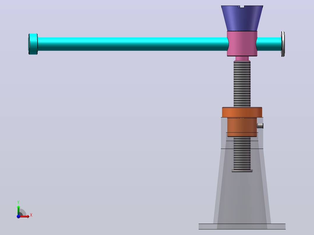 螺旋千斤顶（F=46KN,L=210mm）（SW+CAD+说明书）前视图