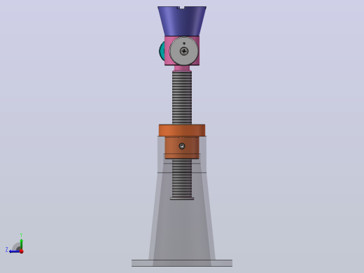 螺旋千斤顶（F=46KN,L=210mm）（SW+CAD+说明书）右视缩略图