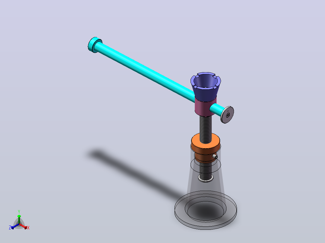 螺旋千斤顶（F=46KN,L=210mm）（SW+CAD+说明书）正等轴测图