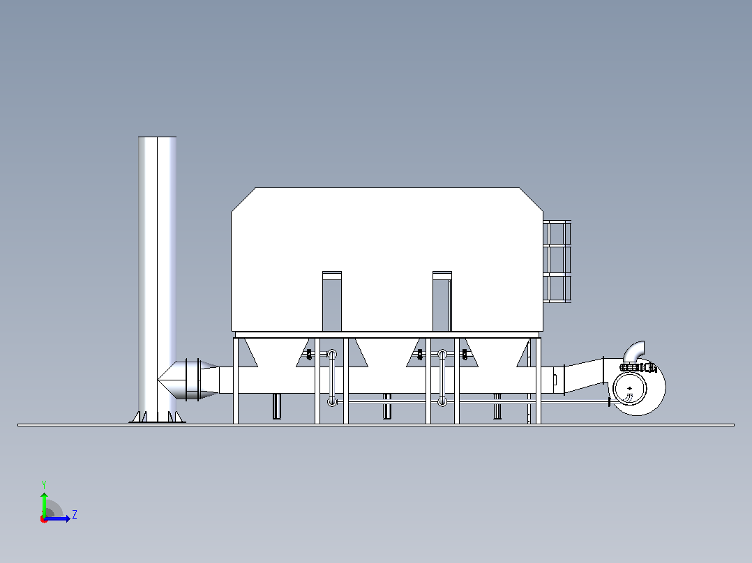 蓄热式热氧化（RTO）系统的概念建模 - 4左视图