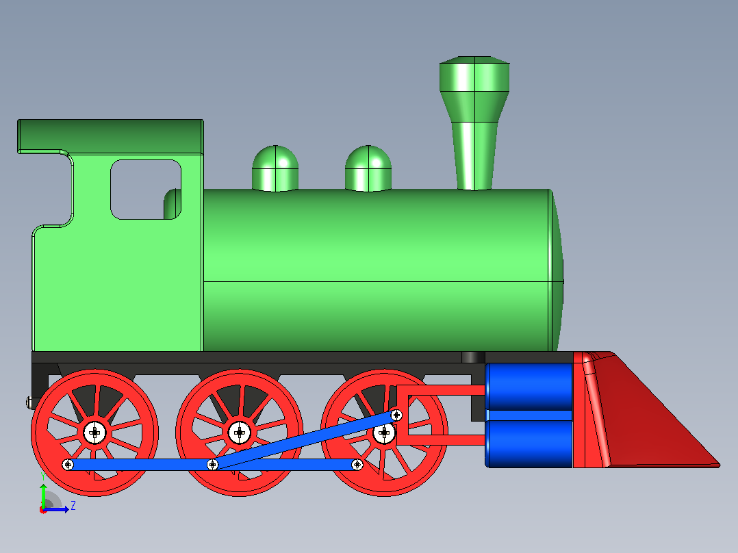 玩具蒸汽机车左视图