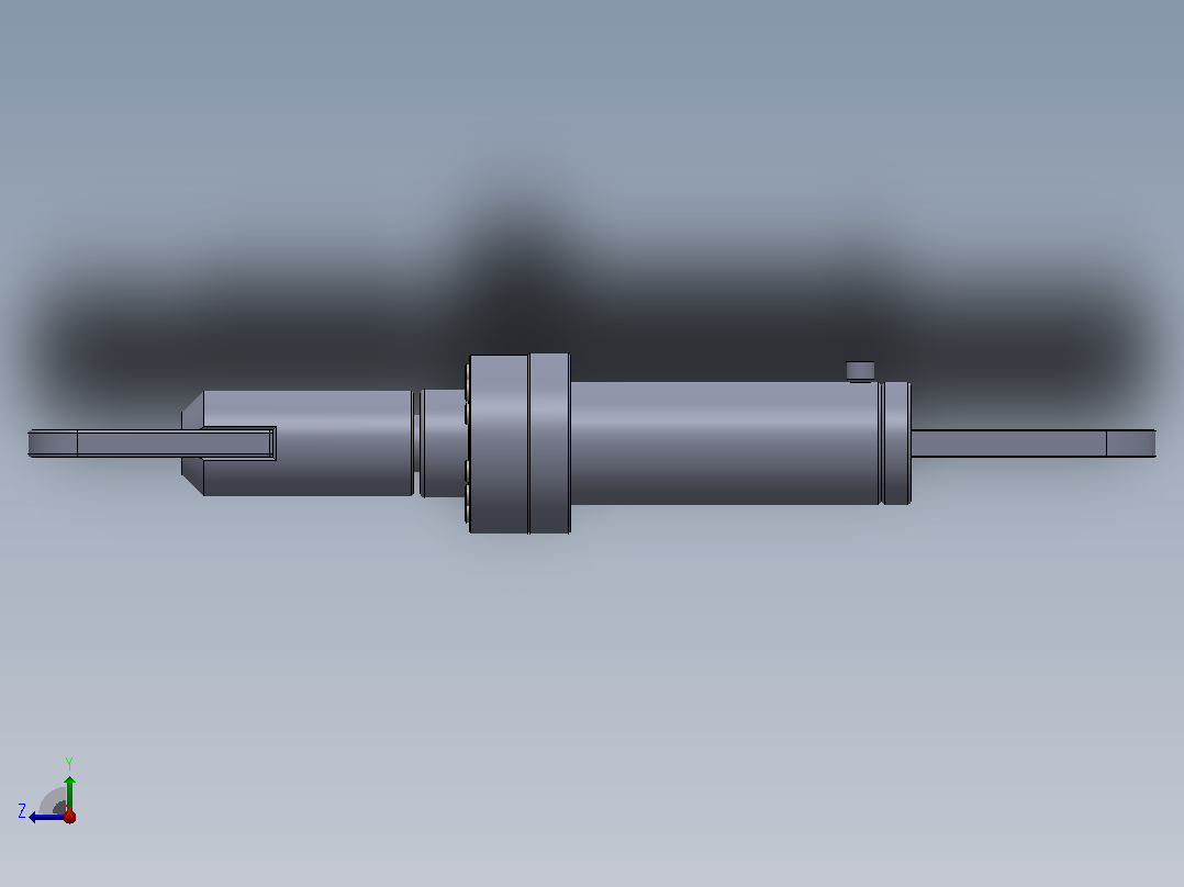 双作用液压缸（重型）（带氟橡胶密封）140x80x400 毫米右视图