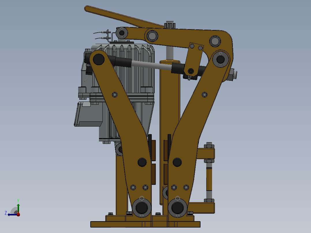 YP11系列电力液压盘式制动器YP11-220-250×20-ⅠA-CL.RL.WL.HL.H右视图