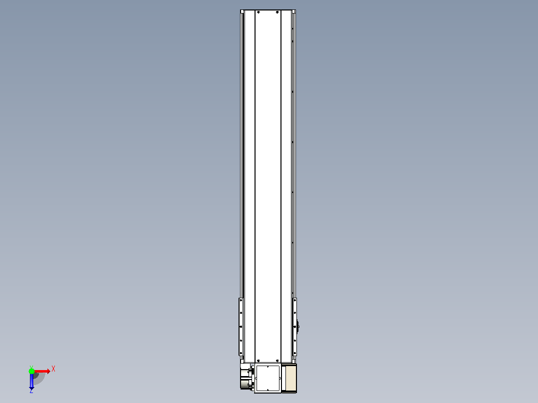 皮带直线轴半封闭可选导轨TPA-HNB-220D-176-L1000-RP-C-P1K-N3俯视图